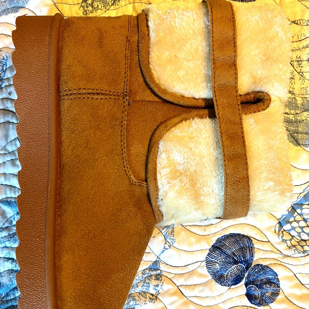 Faux suede winter boots